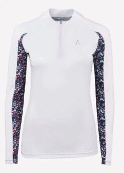 Dublin Black Ladies Alegra Print Long Sleeve Competition Top - Flower Print