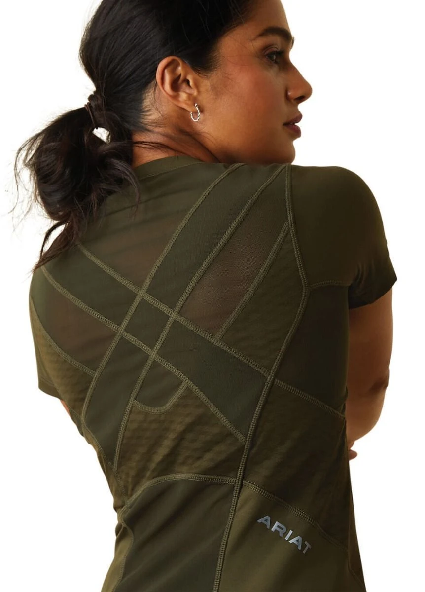 Ariat Ascent Crew Short Sleeve Baselayer - Relic 2 Ariat Ascent Crew Short Sleeve Baselayer - Relic - Image 2