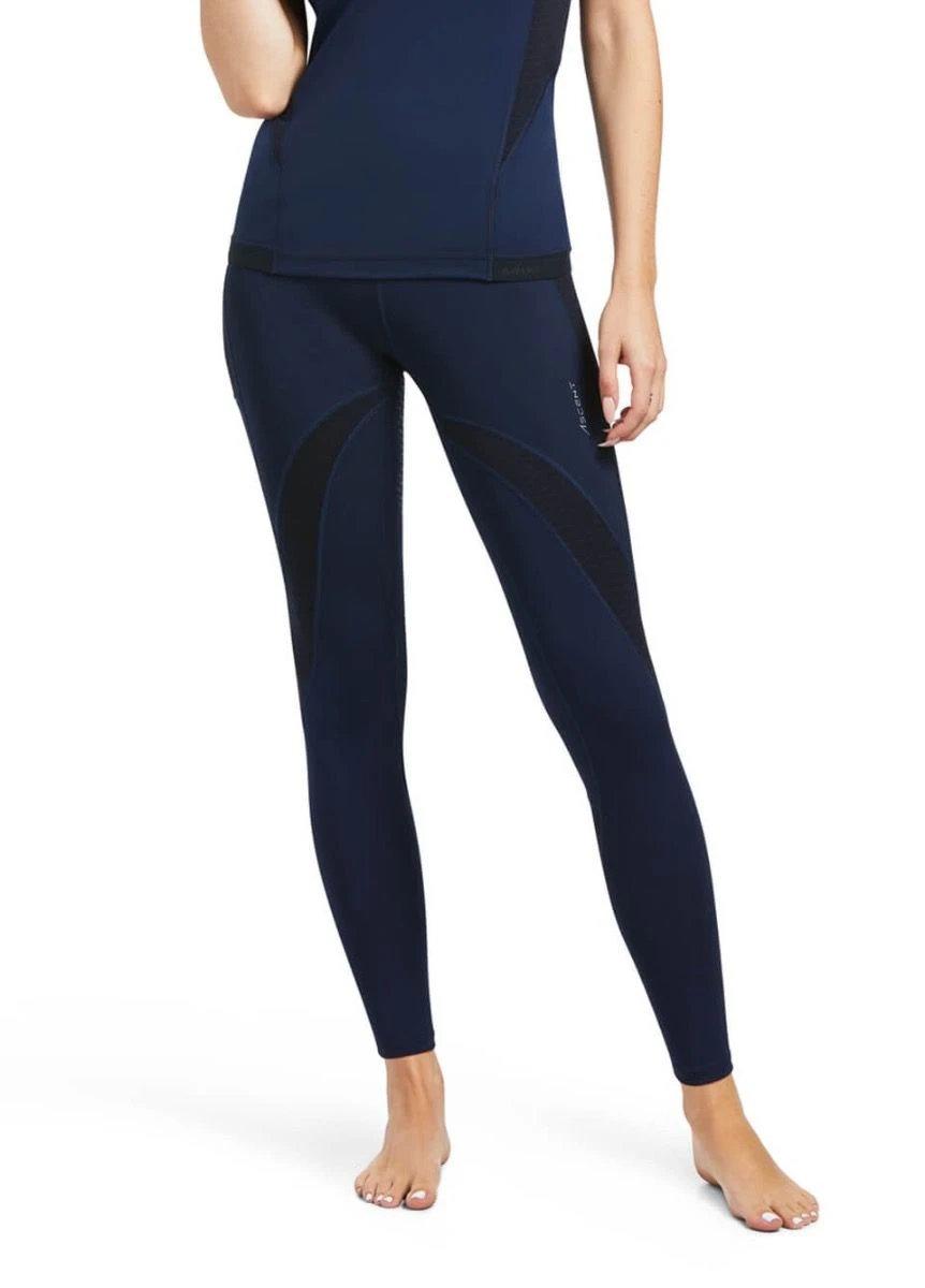 Ariat Ascent Half Grip Tights - Navy 1 Ariat Ascent Half Grip Tights - Navy