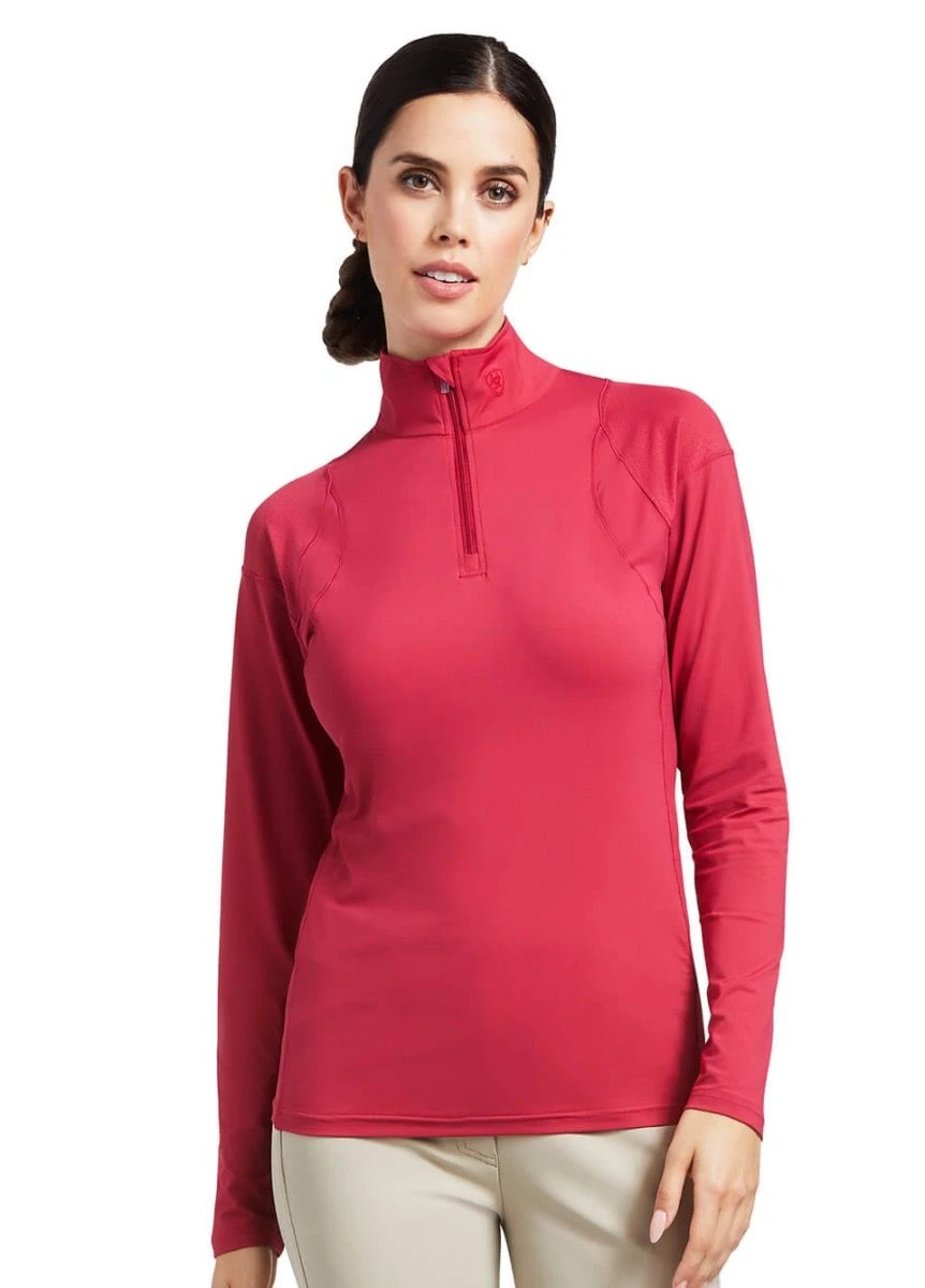 Ariat Auburn 1/4 Zip Baselayer - Red Bud 1 Ariat Auburn 1/4 Zip Baselayer - Red Bud