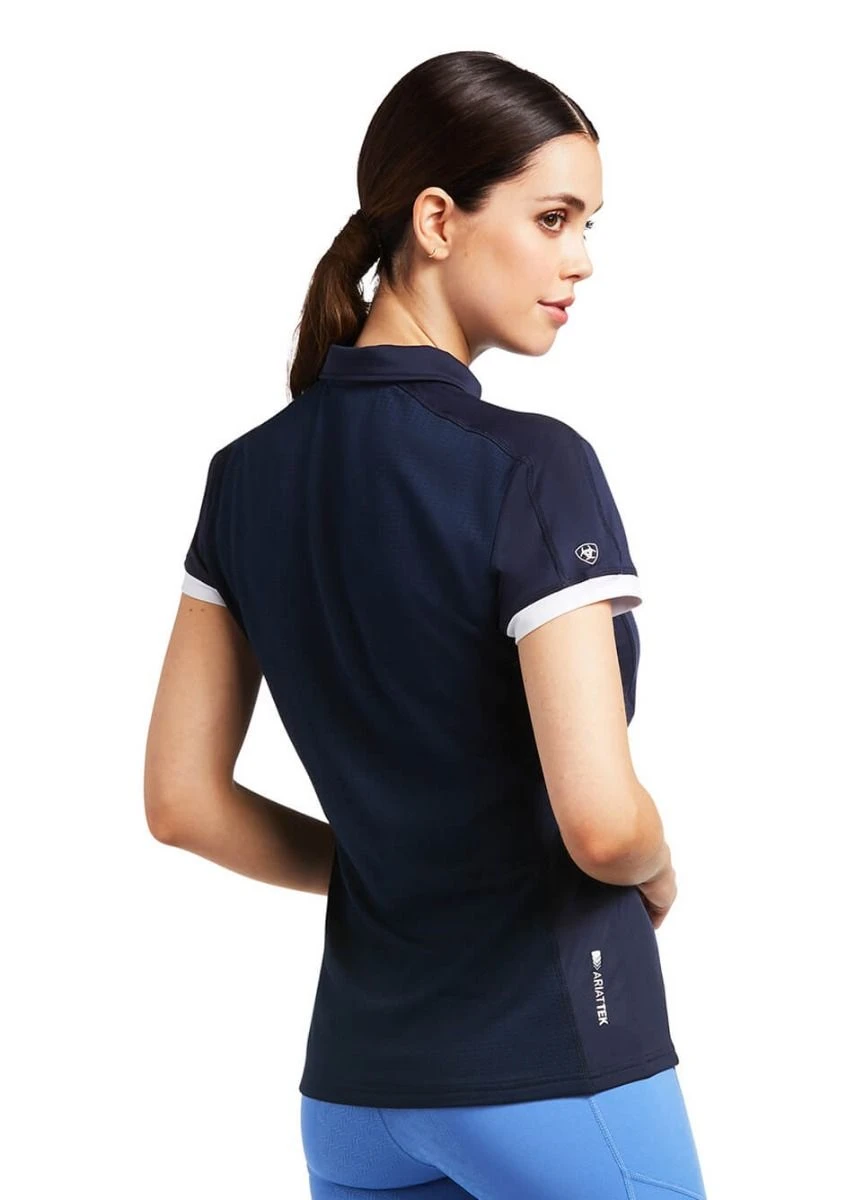 Ariat Bandera 1/4 Zip Polo Shirt - Navy 2 Ariat Bandera 1/4 Zip Polo Shirt - Navy - Image 2