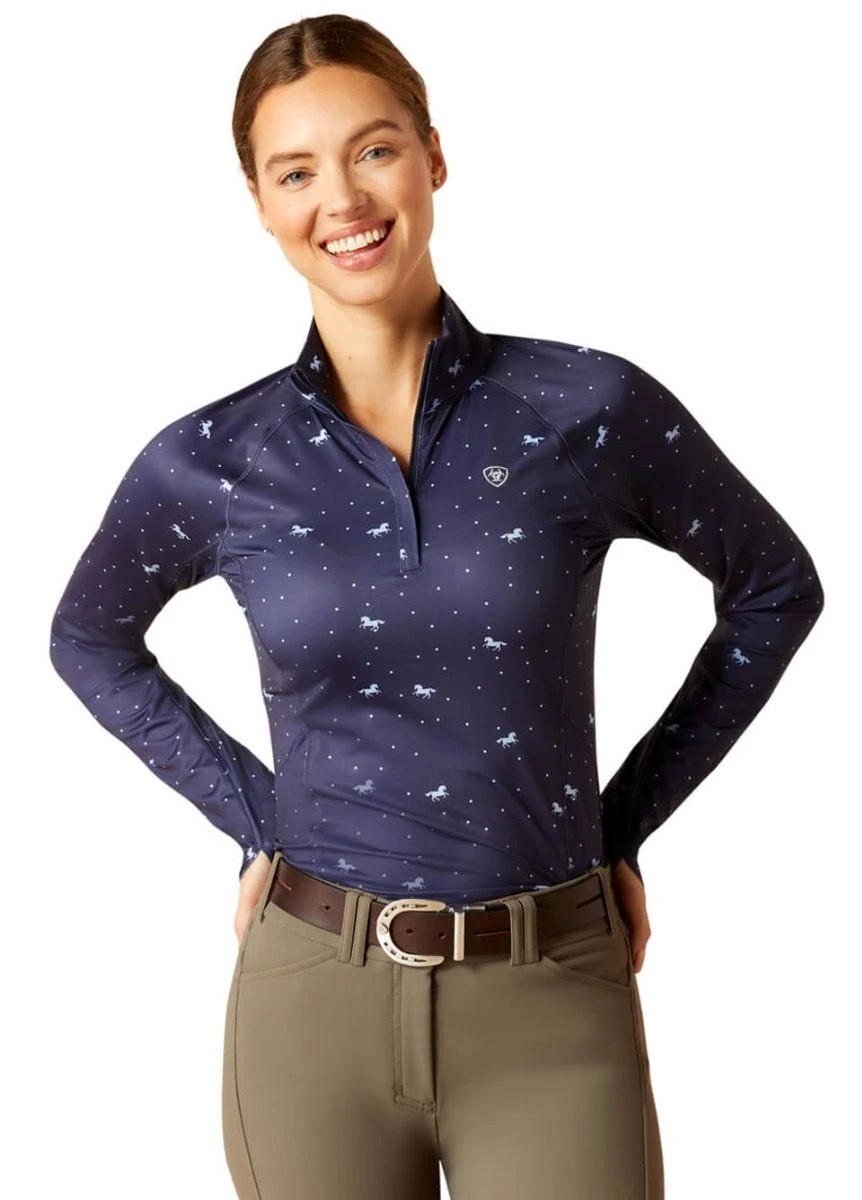 Ariat Lowell 2.0 1/4 Zip Baselayer - Silver Ditsey 1 Ariat Lowell 2.0 1/4 Zip Baselayer - Silver Ditsey