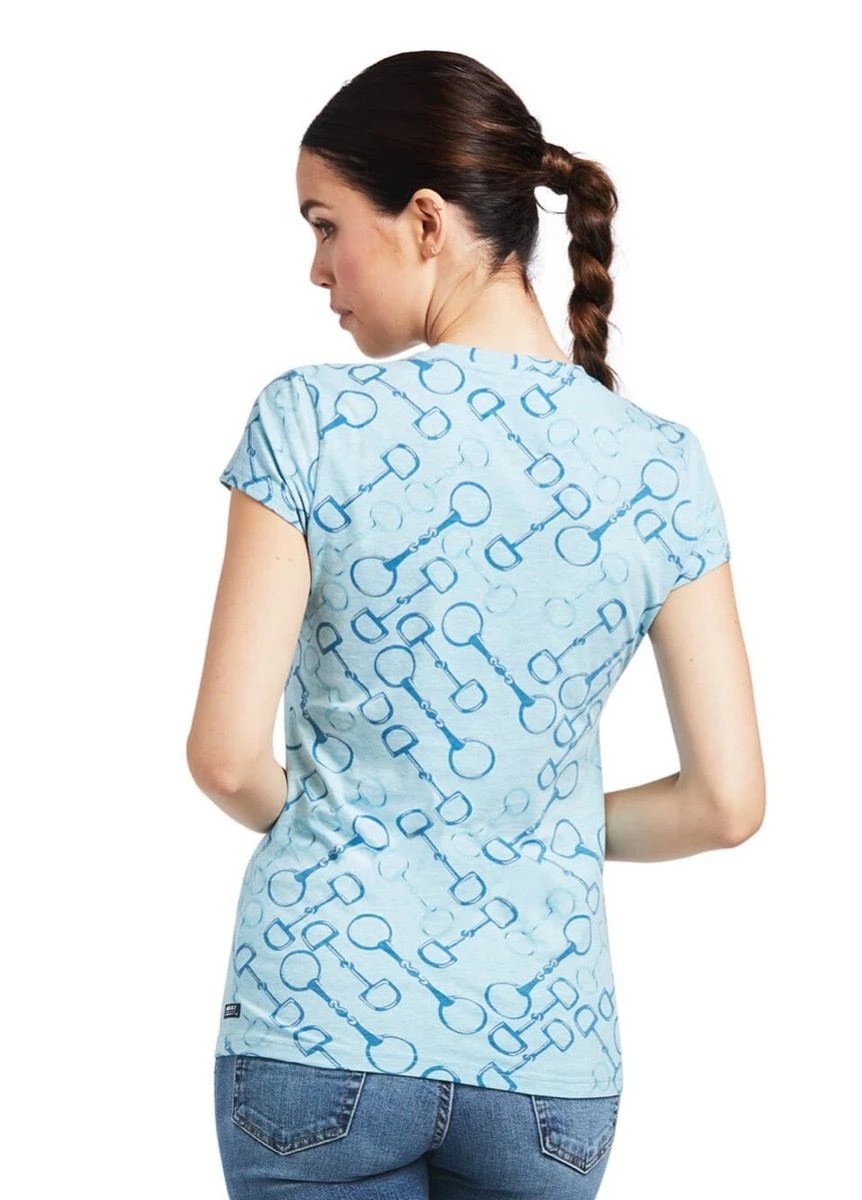 Ariat Snaffle T Shirt - Milky Blue 2 Ariat Snaffle T Shirt - Milky Blue - Image 2