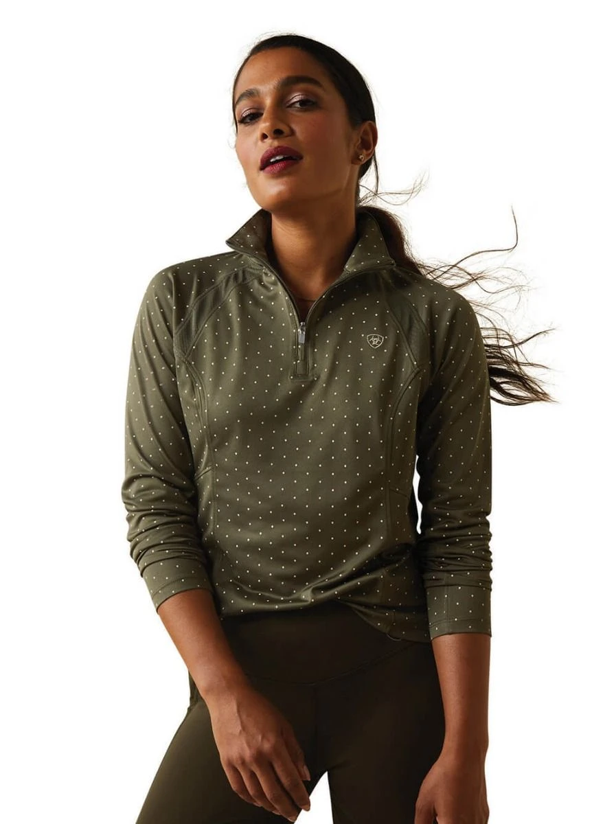 Ariat Sunstopper 2.0 1/4 Zip Baselayer - Beetle Dot 1 Ariat Sunstopper 2.0 1/4 Zip Baselayer - Beetle Dot