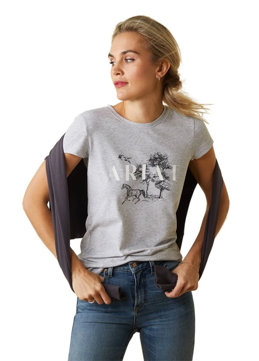 Ariat Toile T-Shirt - Heather Grey 1 Ariat Toile T-Shirt - Heather Grey