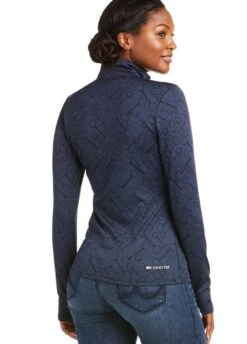 Ariat Womens Prophecy 1/4 Zip Long Sleeve Base Layer - Navy -Ridingwear Sales Store ariatprophecynavy2rdy