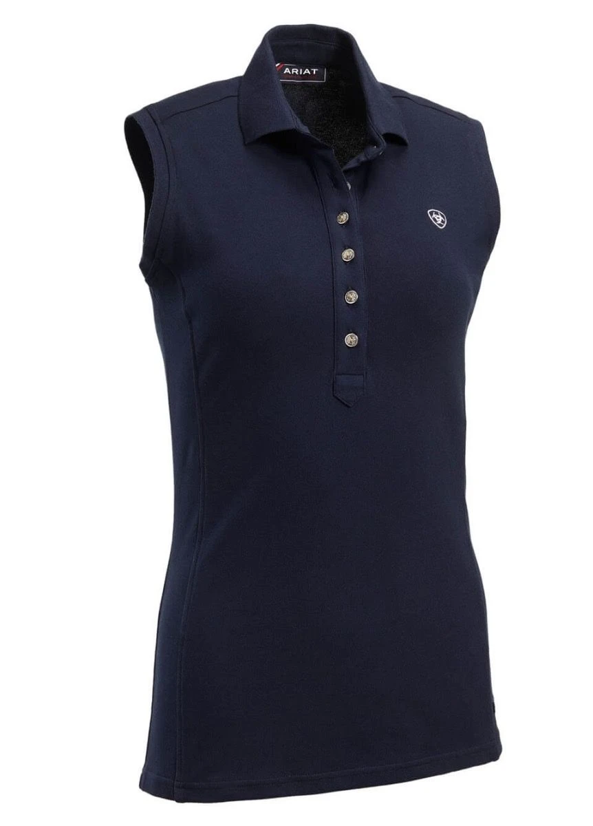 Ariat Prix 2.0 Sleeveless Polo - Navy 2 Ariat Prix 2.0 Sleeveless Polo - Navy - Image 2