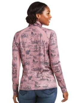 Ariat Sunstopper 2.0 1/4 Zip Baselayer - Ash Rose Toile -Ridingwear Sales Store ariatsunstopper1 4zipash2rdy