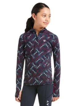 Ariat Kids Lowell 2.0 1/4 Zip Baselayer - Team Print