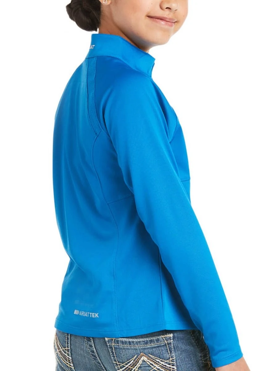 Ariat Kids Sunstopper 2.0 1/4 Zip Baselayer - Imperial Blue 2 Ariat Kids Sunstopper 2.0 1/4 Zip Baselayer - Imperial Blue - Image 2