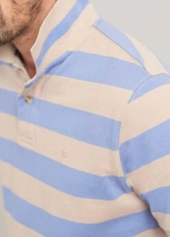 Joules Mens Filbert Classic Fit Polo - Blue Taupe Stripe -Ridingwear Sales Store blues2