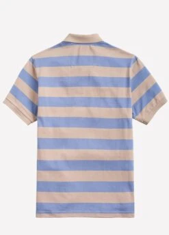 Joules Mens Filbert Classic Fit Polo - Blue Taupe Stripe -Ridingwear Sales Store blues4