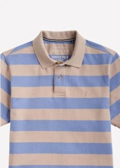 Joules Mens Filbert Classic Fit Polo - Blue Taupe Stripe -Ridingwear Sales Store blues5