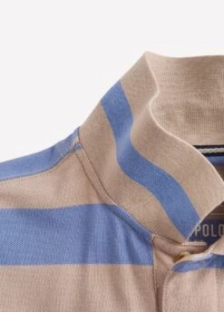 Joules Mens Filbert Classic Fit Polo - Blue Taupe Stripe -Ridingwear Sales Store blues6