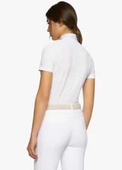 Cavalleria Toscana Micro Sequins Competition Shirt - White -Ridingwear Sales Store cavalleria toscana miro sequins shirt white 3rdy