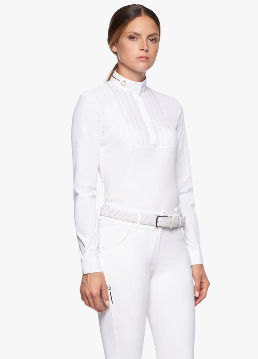 Cavalleria Toscana R-Evo Pleated Competition Shirt - White 1 Cavalleria Toscana R-Evo Pleated Competition Shirt - White