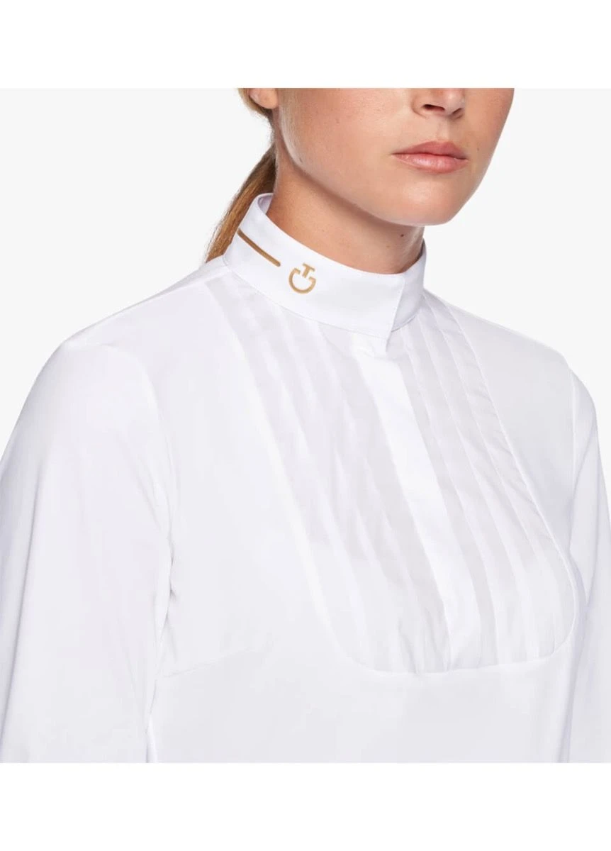 Cavalleria Toscana R-Evo Pleated Competition Shirt - White 3 Cavalleria Toscana R-Evo Pleated Competition Shirt - White - Image 3