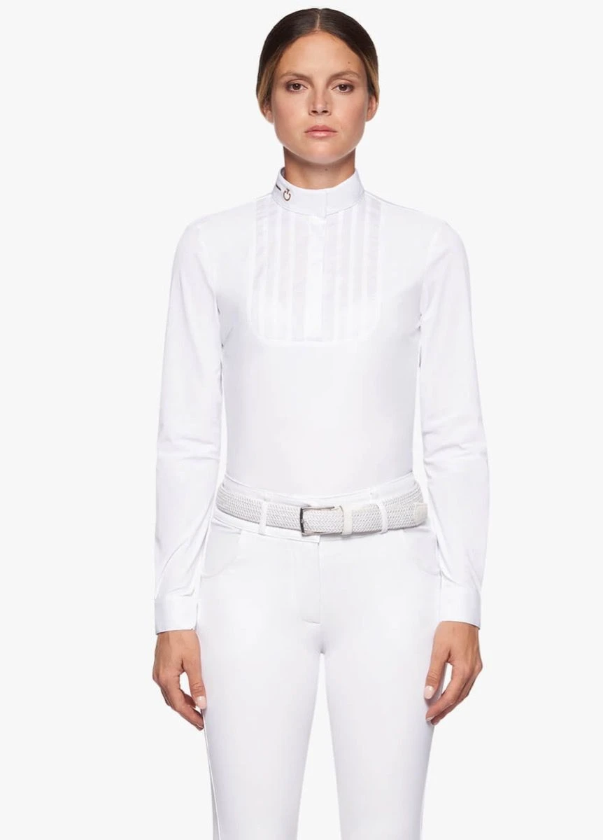 Cavalleria Toscana R-Evo Pleated Competition Shirt - White 5 Cavalleria Toscana R-Evo Pleated Competition Shirt - White - Image 5