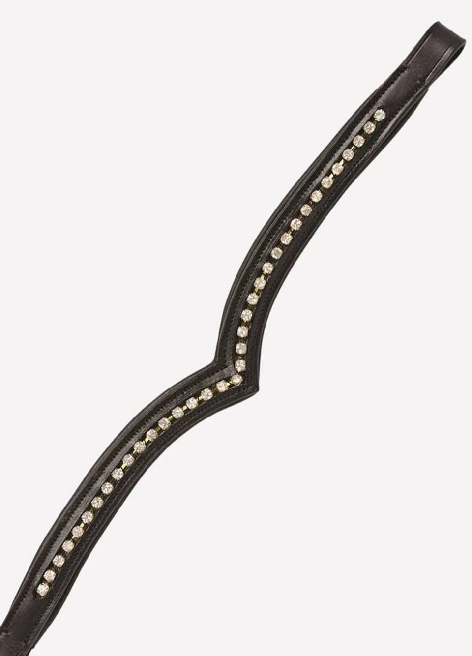 Cottage Craft V-Shape Diamante Browband BW052 - Black 1 Cottage Craft V-Shape Diamante Browband BW052 - Black