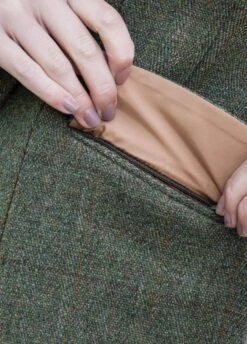 Equetech Ladies Claydon Tweed Riding Jacket - Green -Ridingwear Sales Store claydonpocketrdy