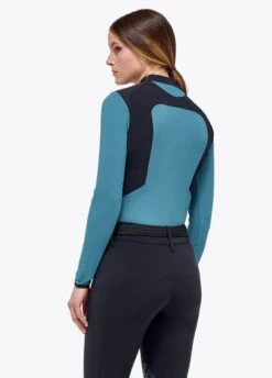 Cavalleria Toscana Lightweight Performance Piqué Polo - Sea Blue -Ridingwear Sales Store ct lw pique polo blue 3rdy