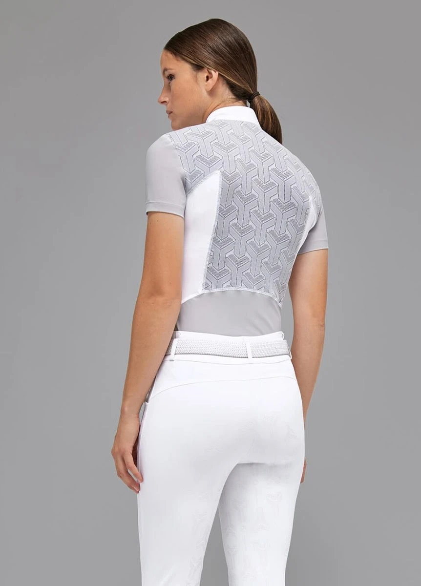 Cavalleria Toscana Revo Competition Zip Polo - Light Grey 3 Cavalleria Toscana Revo Competition Zip Polo - Light Grey - Image 3