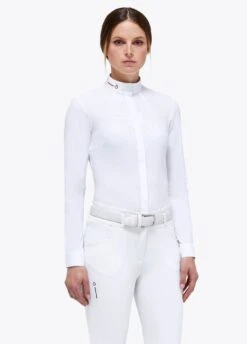 Cavalleria Toscana Revo Jersey Mesh Pinwheel L/S Shirt - White