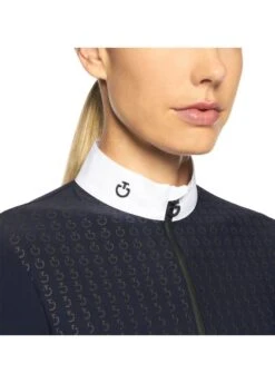 Cavalleria Toscana Long Sleeve Competition Polo Shirt - Navy -Ridingwear Sales Store ctshirtnavy4rdy