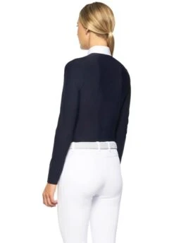 Cavalleria Toscana Long Sleeve Competition Polo Shirt - Navy -Ridingwear Sales Store ctshirtnavyrdy