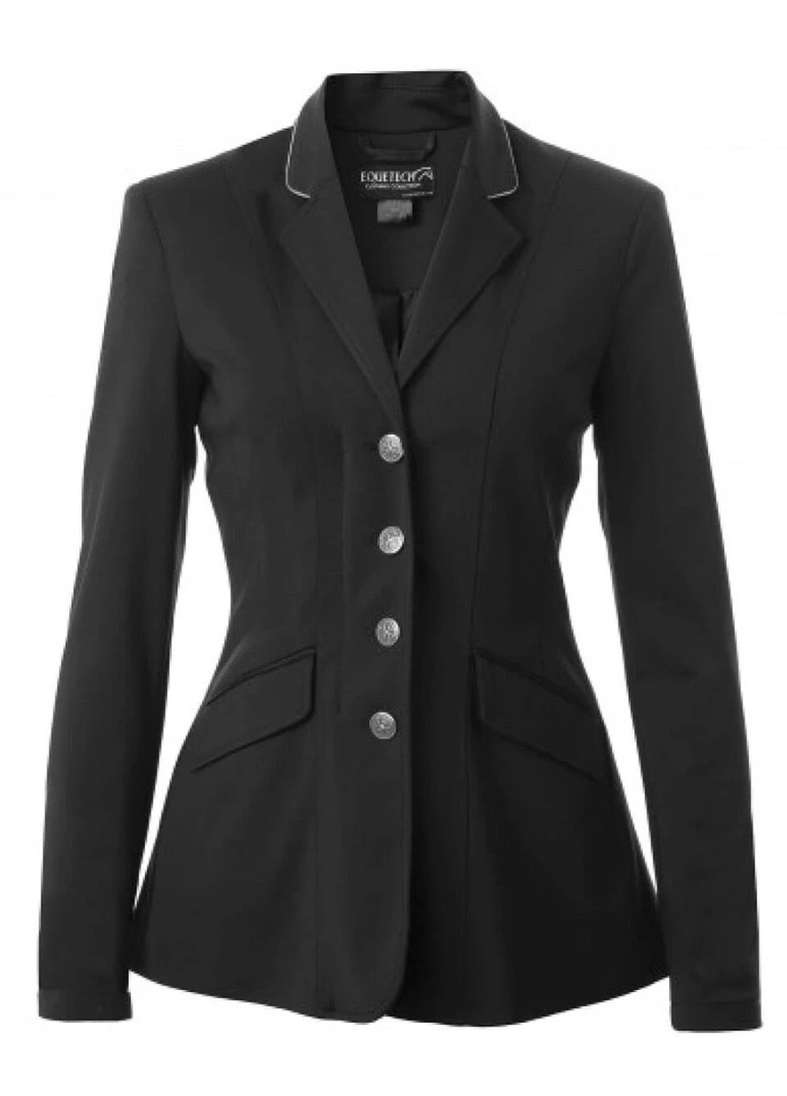 Equetech Jersey Competition Jacket - Black/Silver 1 Equetech Jersey Competition Jacket - Black/Silver