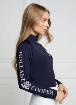 Holland Cooper Equi Base Layer - Ink Navy/Gold Zip -Ridingwear Sales Store hcbaseinkgold4rdy