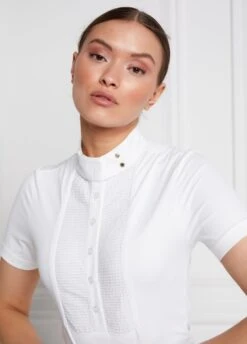 Holland Cooper Short Sleeve Show Shirt - White -Ridingwear Sales Store hccompshirtwhite4rdy