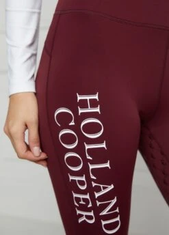 Holland Cooper Thermal Full Grip Legging - Burgundy -Ridingwear Sales Store hcthermalleggingmulberry2rdy