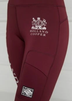 Holland Cooper Thermal Full Grip Legging - Burgundy -Ridingwear Sales Store hcthermalleggingmulberry3rdy