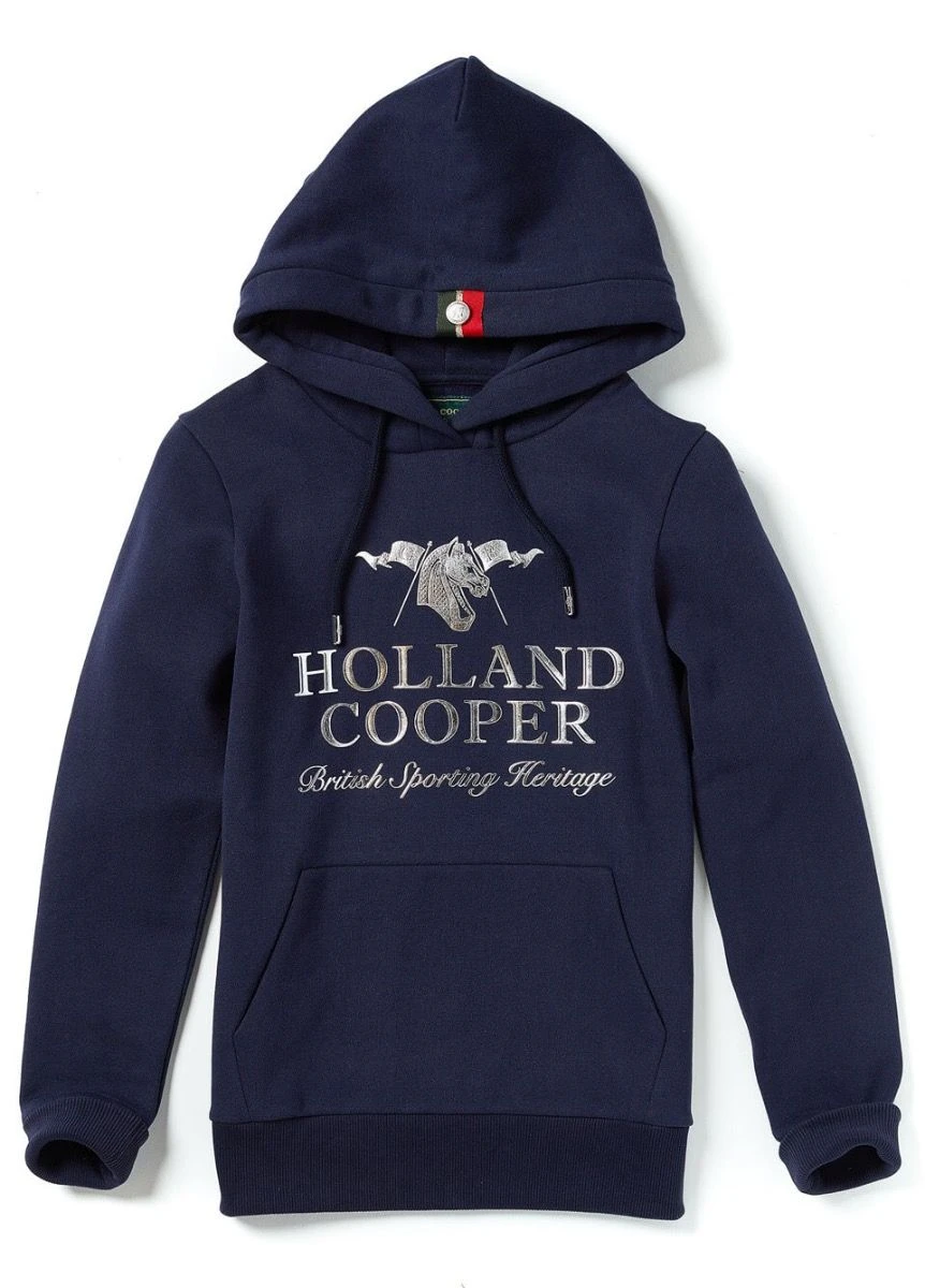 Holland Cooper Hickstead Logo Hoodie - Ink Navy 3 Holland Cooper Hickstead Logo Hoodie - Ink Navy - Image 3