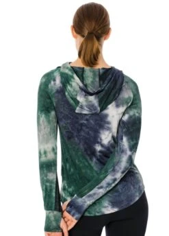 Horseware Technical Hooded Top - Green/Navy Tie Dye -Ridingwear Sales Store hwhoodietiedye2rdy
