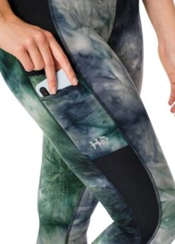 Horseware Silicon Riding Tights - Green/Navy Tie Dye -Ridingwear Sales Store hwsilicontyedye2rdy