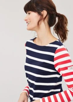 Joules Womens Harbour Jersey Top - Navy Cream Stripe -Ridingwear Sales Store joules harbour navycreamstripe3