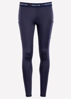 Montar Ladies Kaylee Logotape Riding Tights - Navy
