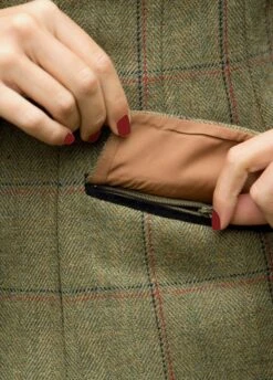 Equetech Ladies Launton Deluxe Tweed Riding Jacket - Green -Ridingwear Sales Store laj3