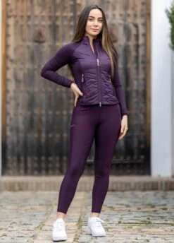 LeMieux Activewear Summer Pull On Breeches - Aubergine -Ridingwear Sales Store lemieux pullon breech aubergine 3rdy