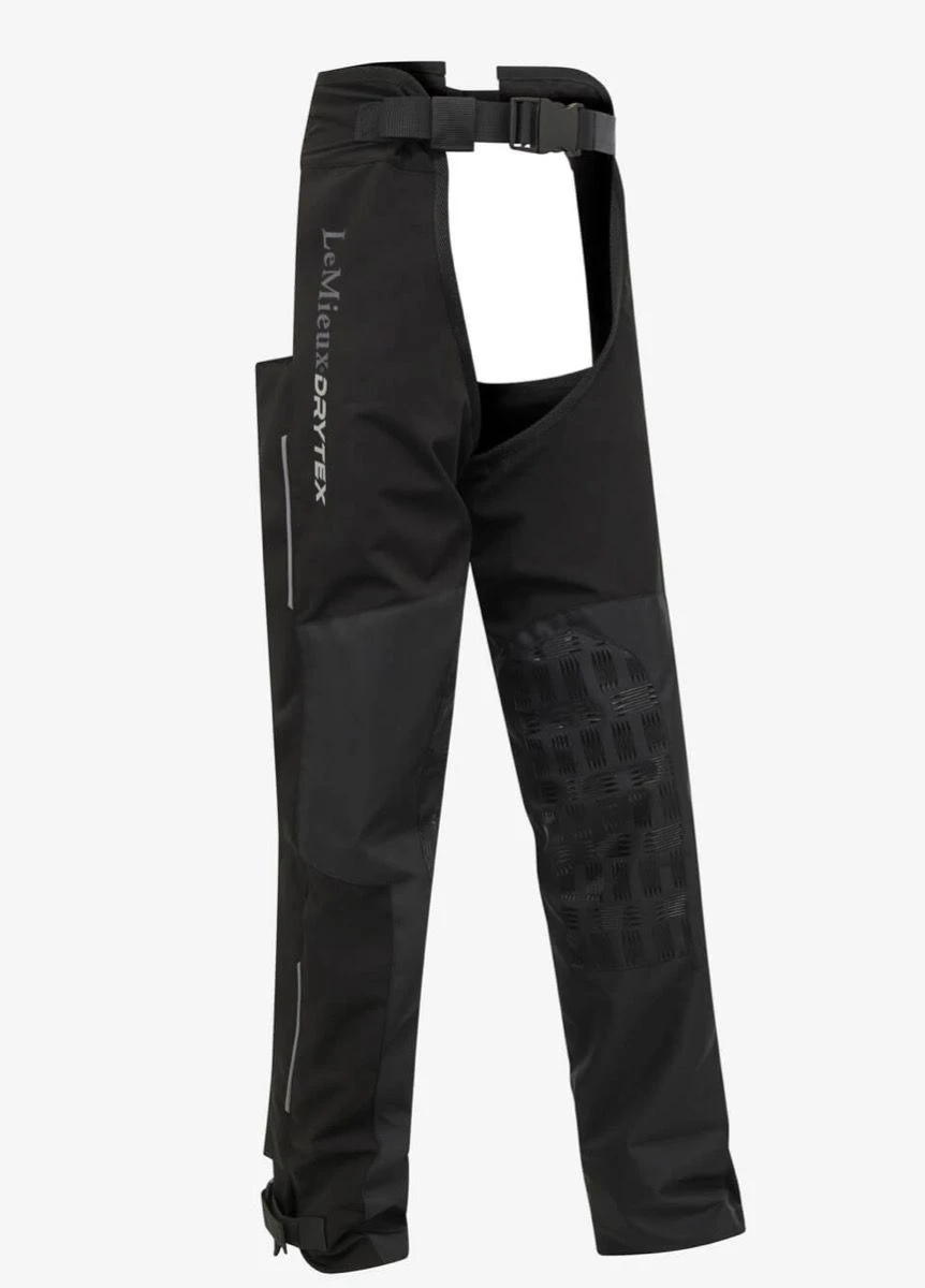LeMieux Junior Drytex Stormwear Waterproof Chaps - Black 1 LeMieux Junior Drytex Stormwear Waterproof Chaps - Black