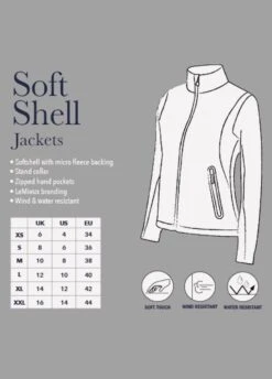 Team LeMieux Soft Shell Jacket - Navy 7 Team LeMieux Soft Shell Jacket - Navy -Ridingwear Sales Store lm softshell sizing 1