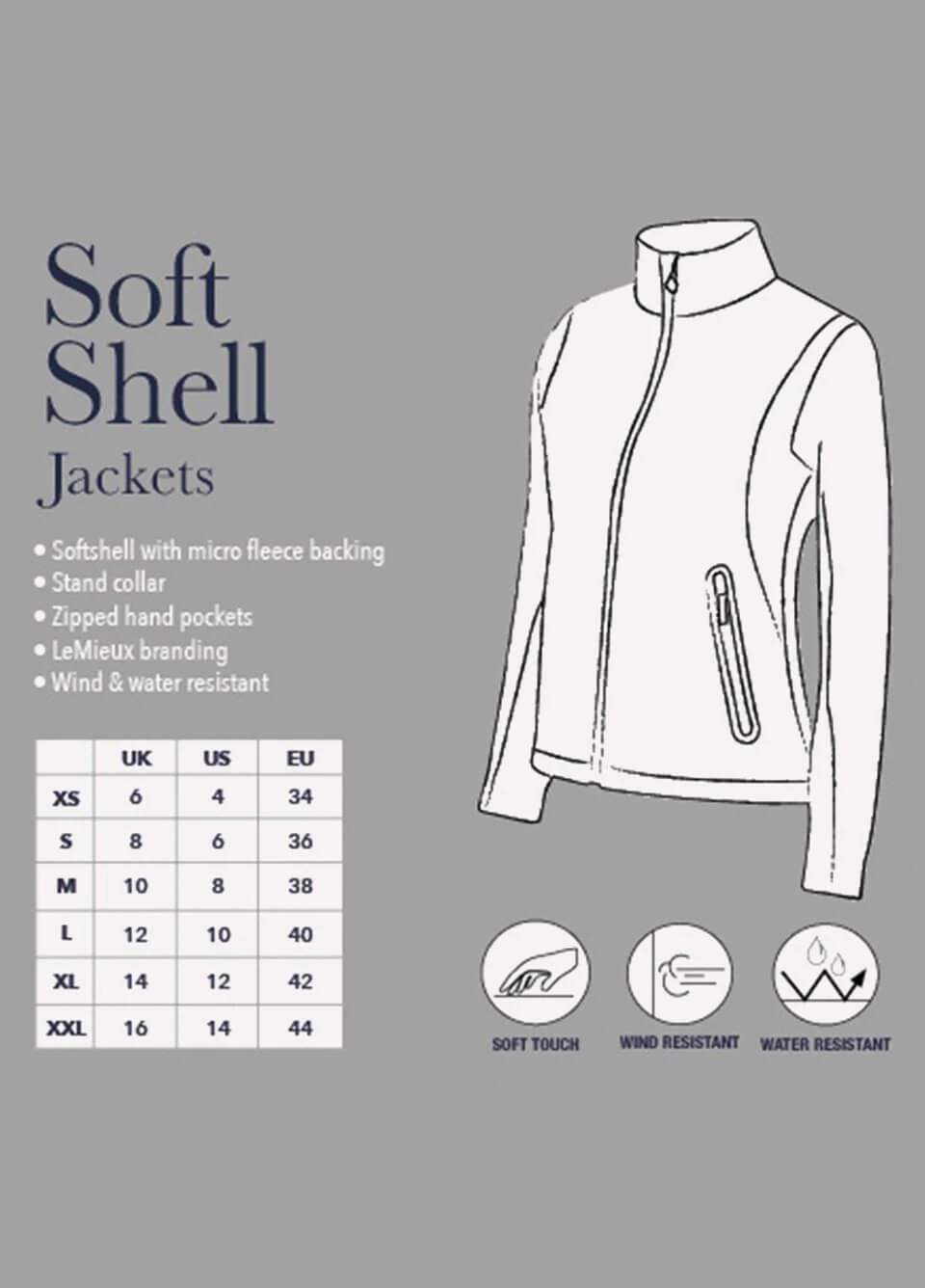 Team LeMieux Soft Shell Jacket - Navy 4 Team LeMieux Soft Shell Jacket - Navy - Image 4