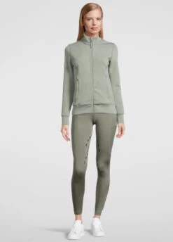 PS Of Sweden Faith Zip Sweater - Thyme -Ridingwear Sales Store psfaiththyme3rdy
