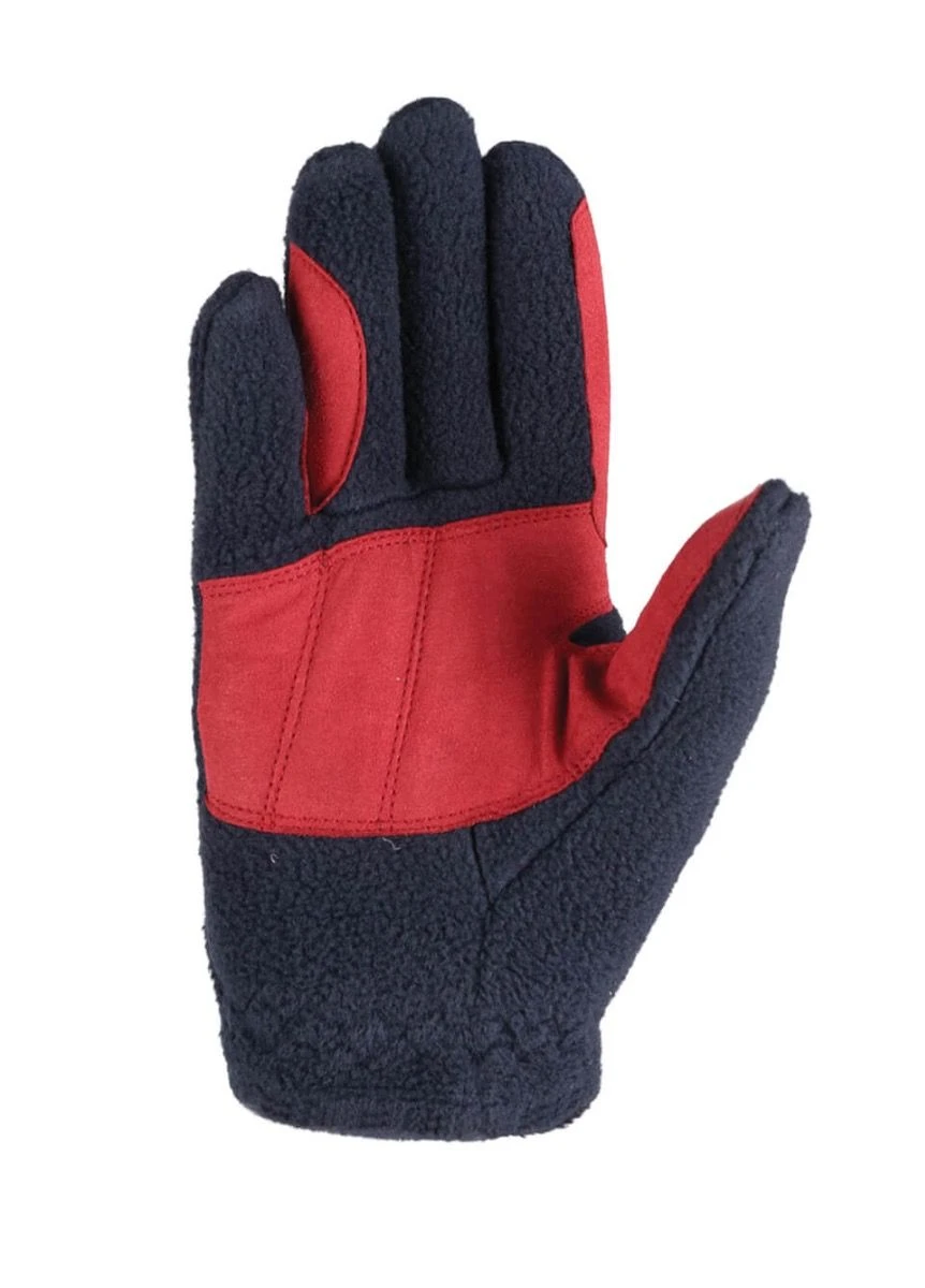 Riding Star Fleece Gloves - Navy/Burgundy 2 Riding Star Fleece Gloves - Navy/Burgundy - Image 2