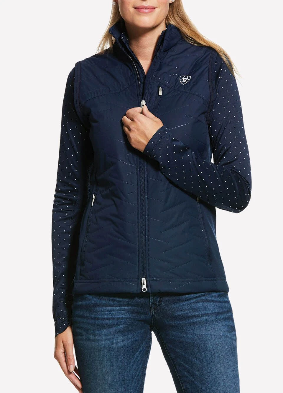 Ariat Womens Hybrid Vest - Navy 1 Ariat Womens Hybrid Vest - Navy