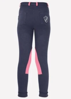Belton Junior HyPERFORMANCE Jodhpurs - Navy/Salmon -Ridingwear Sales Store salmon3