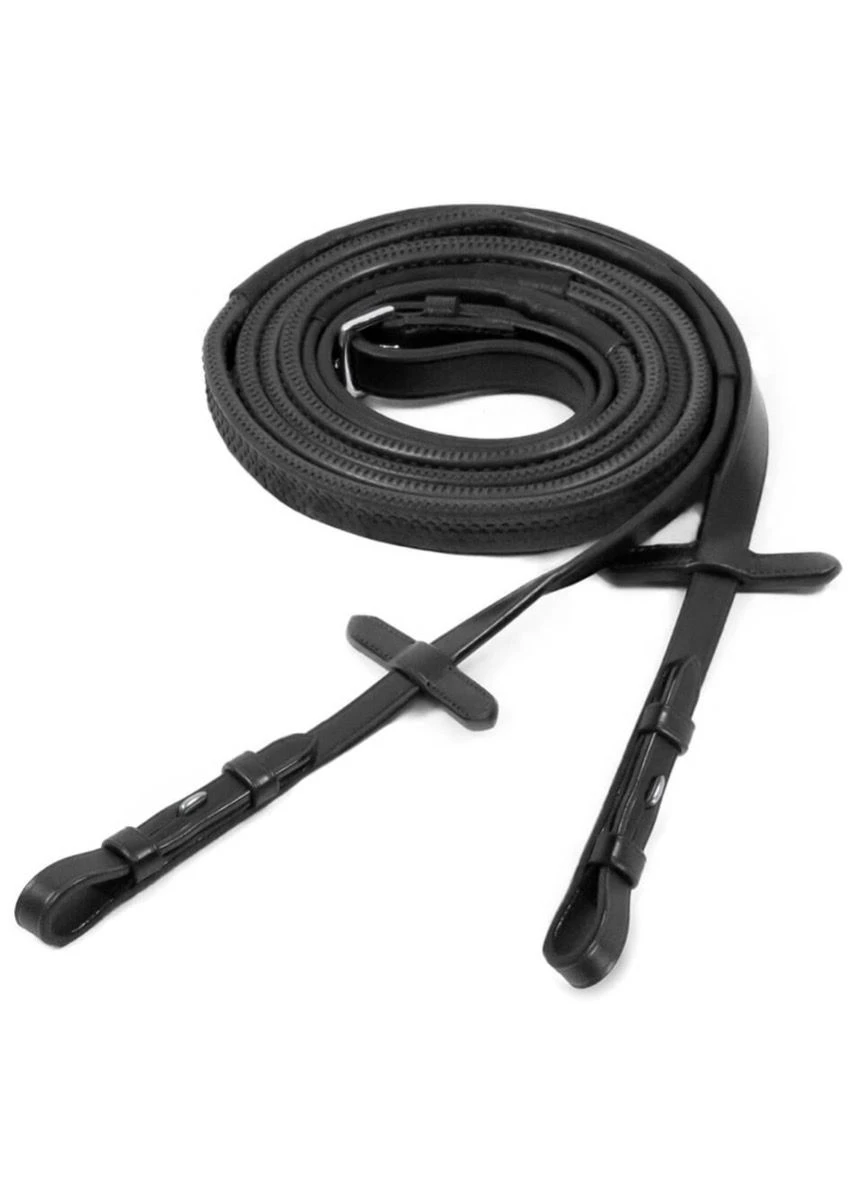 Schockemohle Rubber Reins Billet - Black 1 Schockemohle Rubber Reins Billet - Black