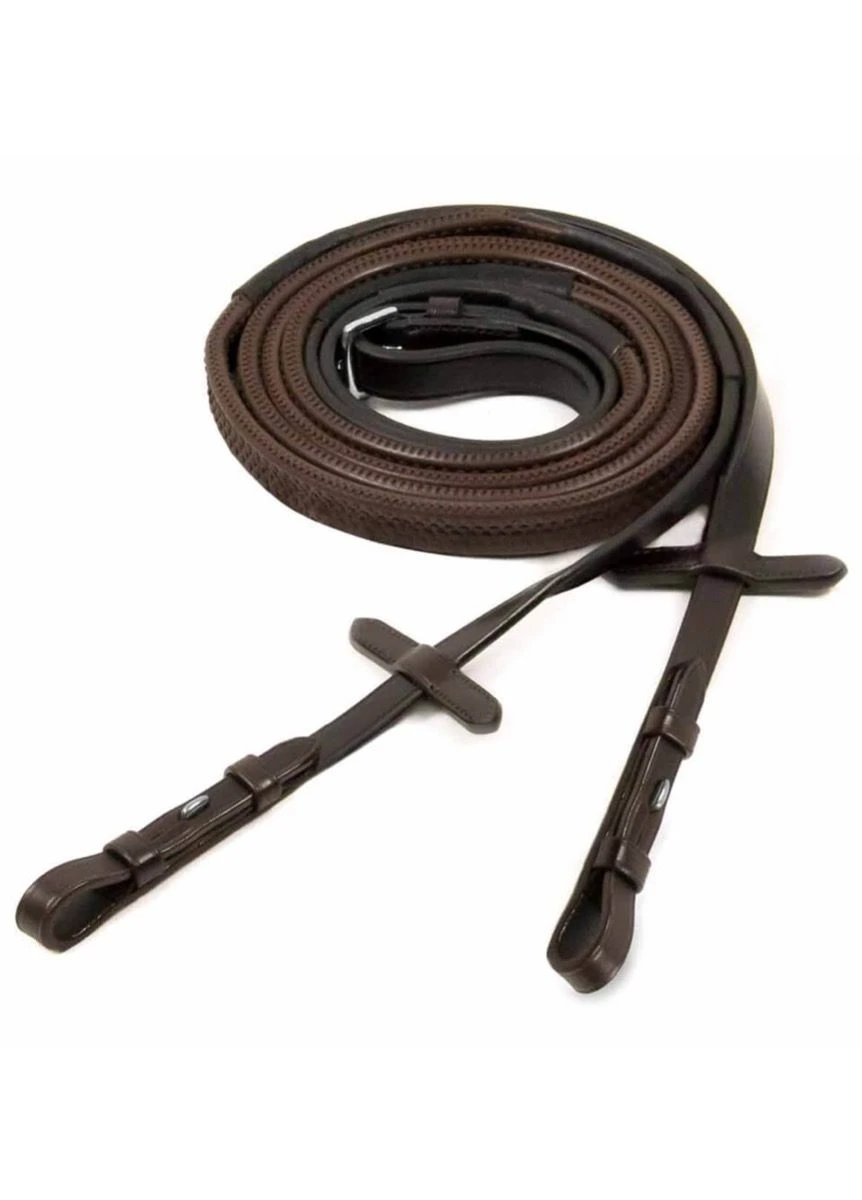 Schockemohle Rubber Reins Billet - Brown 1 Schockemohle Rubber Reins Billet - Brown